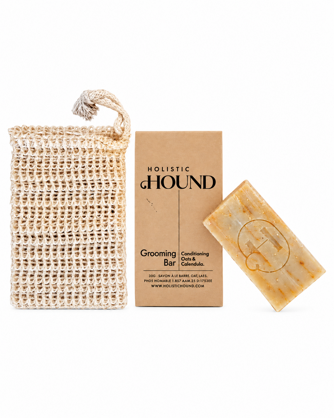 30g Grooming Bar Sample with kraft envelope and compostable sisal bag